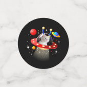 Legen Sie Ihre Katze in eine Alien Raumschiff UFO  Konfetti (Klein Vorderseite)
