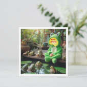 Legen Sie mein Gesicht in das Bild, Frösche und Ki Karte (Stehend Vorderseite)