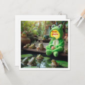 Legen Sie mein Gesicht in das Bild, Frösche und Ki Karte (Vorderseite/Rückseite Beispiel)