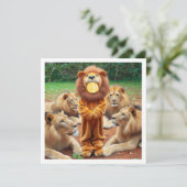 Legen Sie mein Gesicht in das Bild, Löwen und Kind Karte (Stehend Vorderseite)