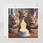 Legen Sie mein Gesicht in das Bild, Löwen und Kind Karte (Vorderseite)