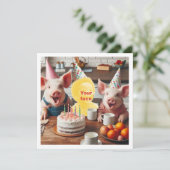 Legen Sie mein Gesicht in das Bild, Schweine Gebur Karte (Stehend Vorderseite)