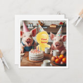 Legen Sie mein Gesicht in das Bild, Schweine Gebur Karte (Vorderseite/Rückseite Beispiel)