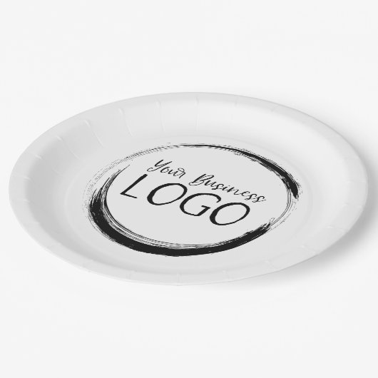 Legen Sie mein Logo auf Pappteller (Schrägansicht)