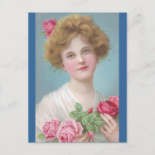 Legen Sie Rose in Ihre Wangen Postkarte