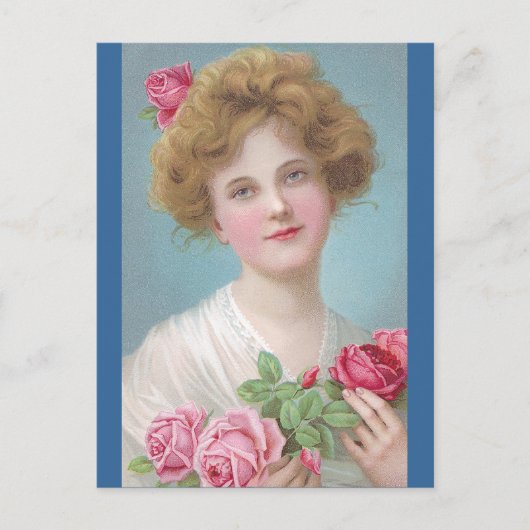 Legen Sie Rose in Ihre Wangen Postkarte (Vorderseite)