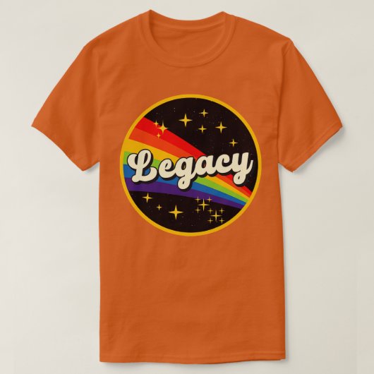 Legenbogen im Vintagen Weltraum T-Shirt (Design vorne)