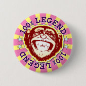 Legend 100% Funny Funky Monkey Abzeichen Button (Vorderseite)