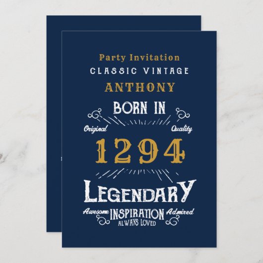 Legend Birthday Einladung (Vorne/Hinten)