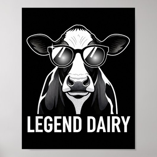 Legend Dairy, Cool Cow With Sungles  Poster (Vorne)