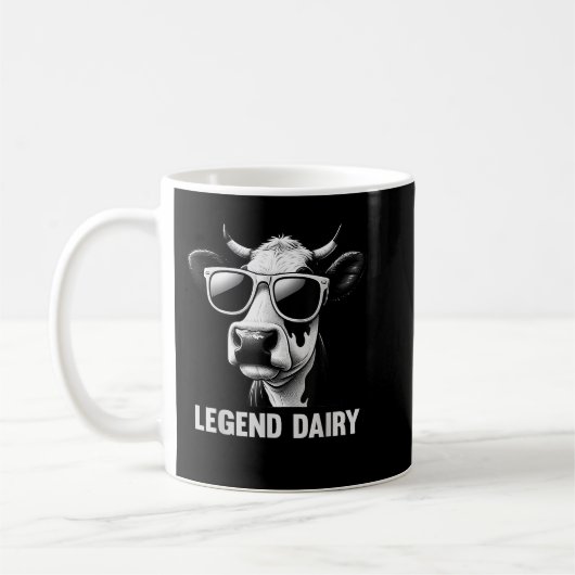 Legend Dairy Funny Bauer Kuh Bauer Pun Graphic Kaffeetasse (Links)
