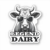 Legend Dairy Funny Farmer Cow Farmer Pun Graphic T Aufkleber (Vorderseite)
