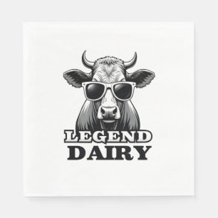 Legend Dairy Lustiger Bauer Kuh Bauer Pun Grafik T Serviette