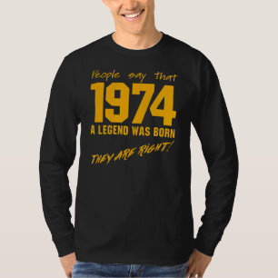 Legend Geboren 1974 Geburtstag Vintage Feier T-Shirt