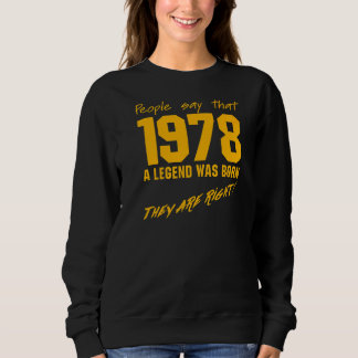 Legend Geboren 1978 Vintage Geburtstagsfeier Sweatshirt