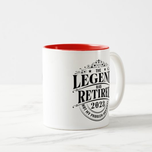 Legend hat 2023 nicht mein Problem-Pensionierung g Zweifarbige Tasse (VorderseiteRechts)