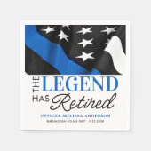 Legend hat das Blue Police Retirement Party Serviette (Vorderseite)