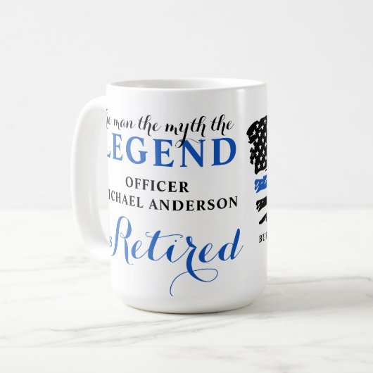 Legend hat Thin Blue Line Personalisiert Kaffeetasse (Vorderseite Links)