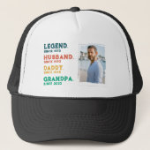 Legend Husband Daddy Grandpa Personalisierter T - Truckerkappe (Vorderseite)