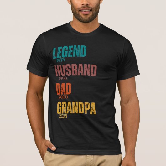 Legend Husband Vater Opa Custom Years Retro T-Shirt (Vorderseite)