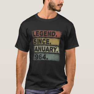 Legend Januar 1964 58. Geburtstag Retro Mens 58 Ye T-Shirt