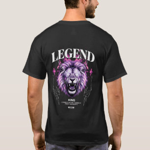 Legend King – Wildes Löwen Streetwear Grafik T-Shirt