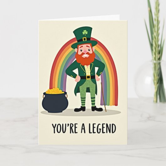 Legend Leprechaun Good Luck Card Karte (Vorderseite)