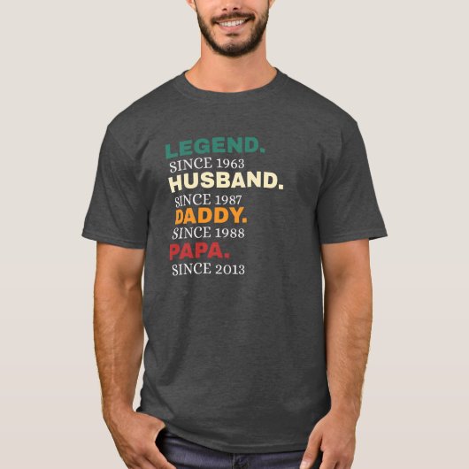 Legend Mann Daddy Papa Est. T-Shirt (Vorderseite)