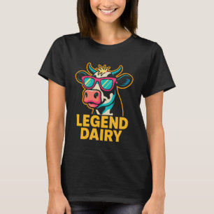 Legend Milch lustiger Bauer Kuh Wortspiel Land Gra T-Shirt
