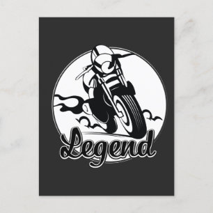 Legend Motorrad-T - Shirt Postkarte