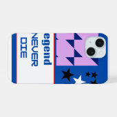 Legend Never Die Bold Typography Motivational Desi iPhone 15 Hülle (Rückseite (Horizontal))