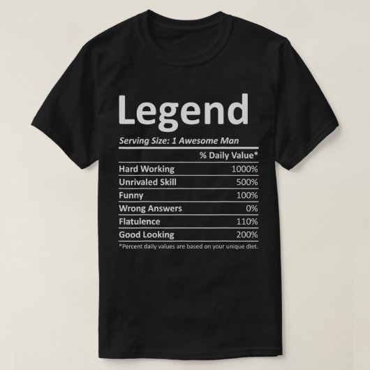 LEGEND Nutrition Funny Birthday Personalisiert Nam T-Shirt (Design vorne)