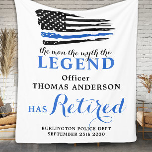 Legend Police Officer Pensionierung Thin Blue Line Fleecedecke
