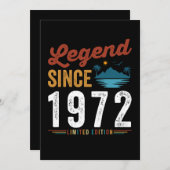 Legend seit 1972 Geburtstag Retro Vintag Einladung (Vorne/Hinten)