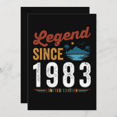 Legend seit 1983 Geburtstag Retro Vintag Einladung (Vorne/Hinten)