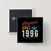 Legend seit 1996 Geburtstag Retro Vintag Button (Vorne & Hinten)