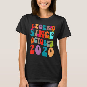 Legend Seit 2020 Oktober Vintag Geburtstag Retro V T-Shirt