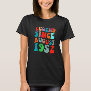 Legend Seit August 1952 Vintag Geburtstag Retro Vi T-Shirt