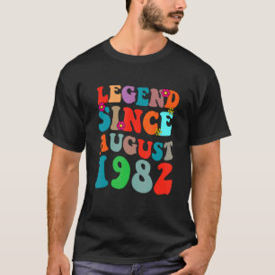 Legend Seit August 1982 Vintag Geburtstag Retro Vi T-Shirt
