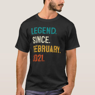 Legend Seit Februar 2021 2. Geburtstag 2 Jahr Ol T-Shirt