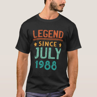 Legend seit Juli 1988 Retro 35. Geburtstag 35 Jahr T-Shirt