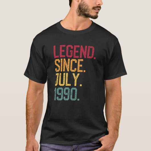 Legend Seit Juli 1990 30. Geburtstag Shirt Männer (Vorderseite)