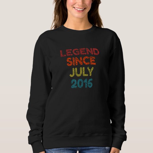 Legend seit Juli 2016 Retro Birthday Sweatshirt (Vorderseite)