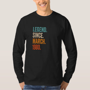 Legend seit März 1980 43. Geburtstag T-Shirt