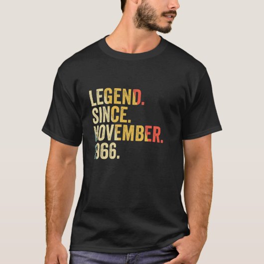 Legend Seit November 1966 56 Jahre alt 56. Geburt T-Shirt (Vorderseite)
