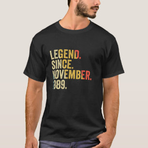Legend Seit November 1989 33 Jahre alt 33. Geburts T-Shirt