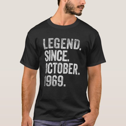 Legend Seit Oktober 1969 53 Jahre alt 53. Geburtst T-Shirt (Vorderseite)