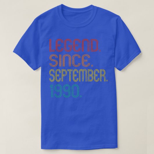 Legend Seit September 1990 32 Jahre alte Geschenke T-Shirt (Design vorne)