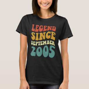 Legend Seit September 2005 Retro Groovy 17 Jahre O T-Shirt