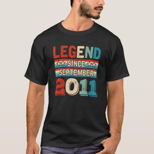 Legend Seit September 2011 Retro 11 Jahre alt 11. T-Shirt (Vorderseite)